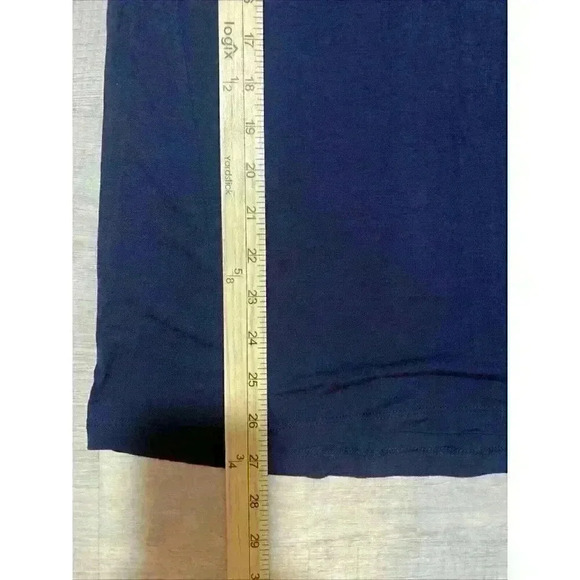 Two by Vince Camuto Stretchy Top Blouse Size Small Black/Blue Sheer 3/4 Sleeves - Picture 3 of 8